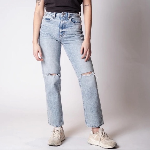 Slvrlake London Ankle Jeans Sz 27 Broken Hearts Wash Distressed EUC Straight Leg - Picture 2 of 10